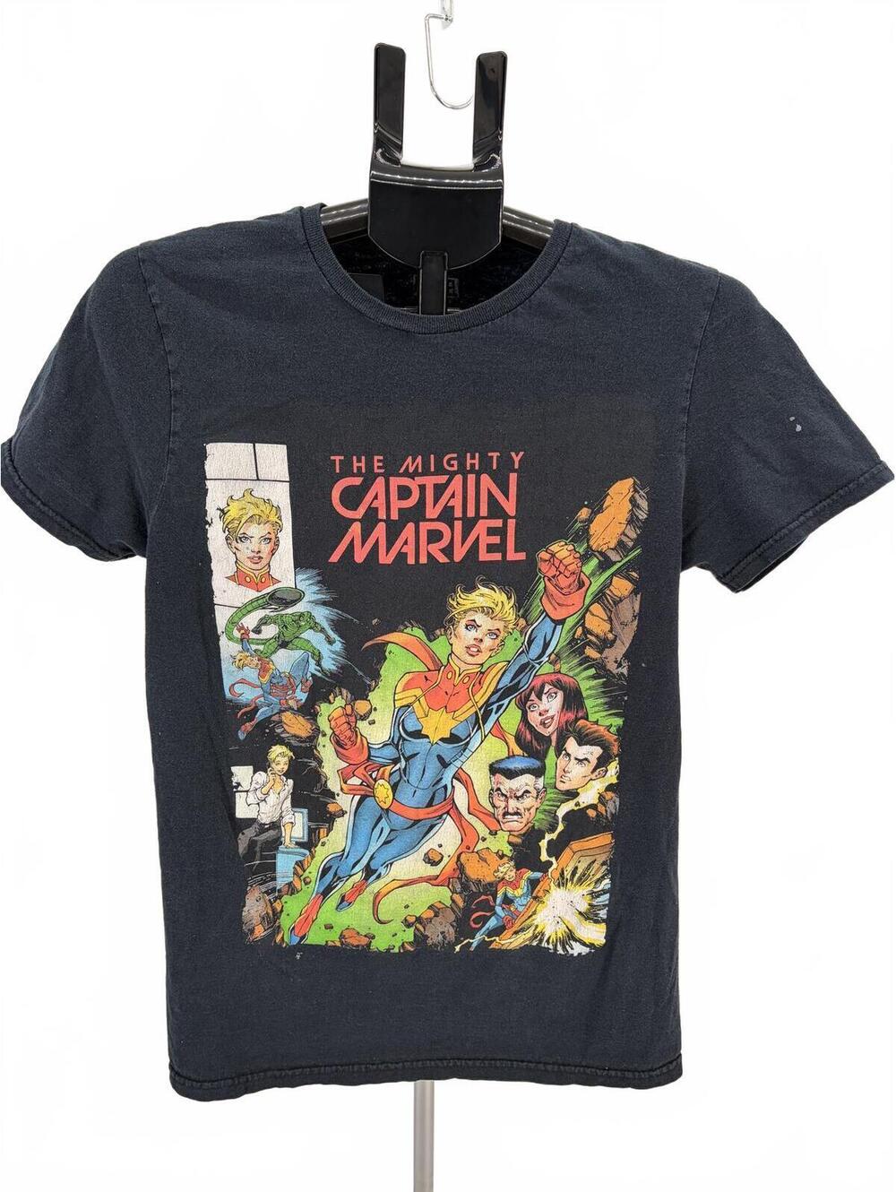 Marvel Captain Marvel‎ T-Shirt Size S Black Vintage Graphic